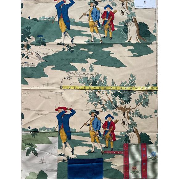 Pierre Frey - Paris "Partie Royale" fabric golf vintage swatch 27” x 35” - Picture 3 of 6